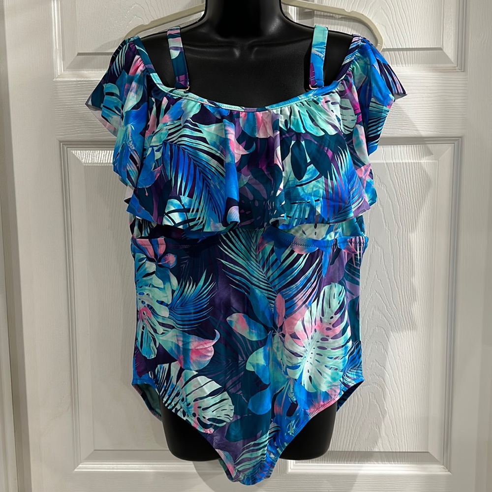 Multi colored one piece swimsuit